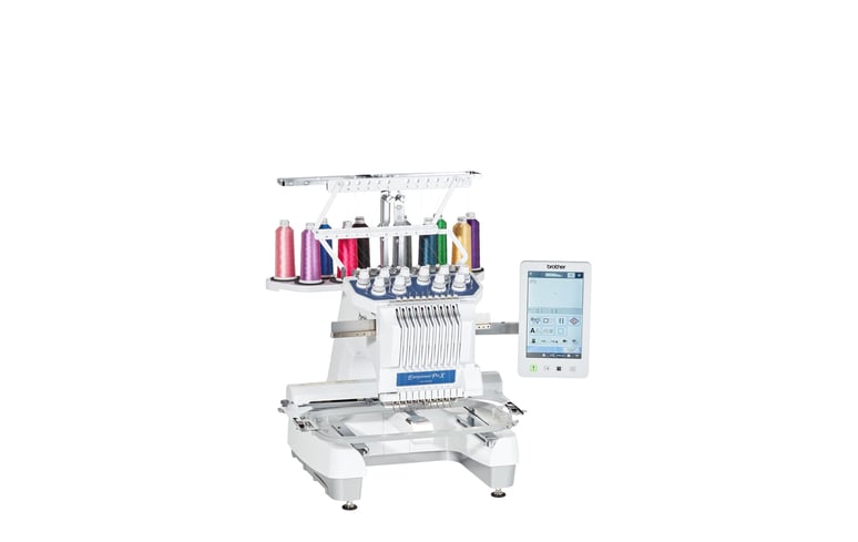 Brother PR1055X multi-needle embroidery workspace